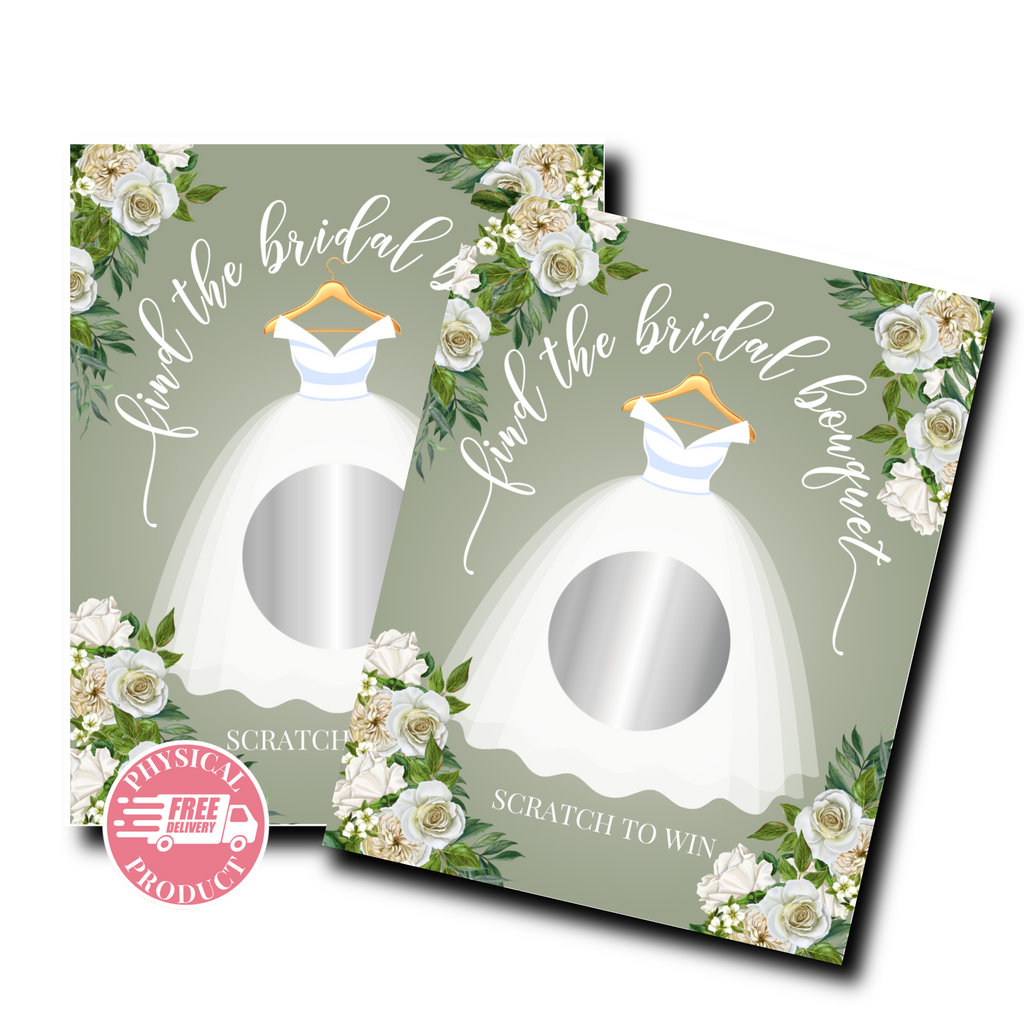 Bridal Shower Games - "Find The Bridal Bouquet" - 56 Cards - Scratch Off Cards 18A