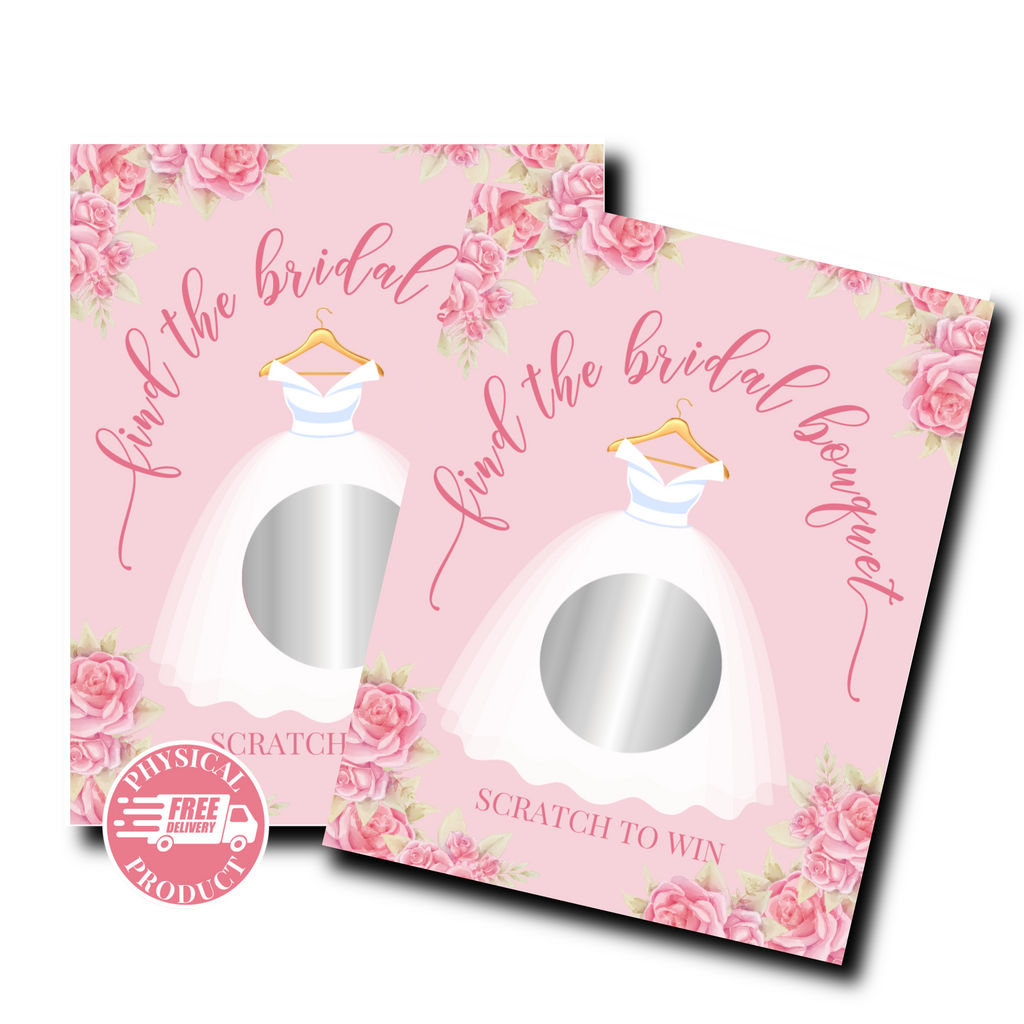 Bridal Shower Games - "Find The Bridal Bouquet" - 56 Cards - Scratch Off Cards 20A