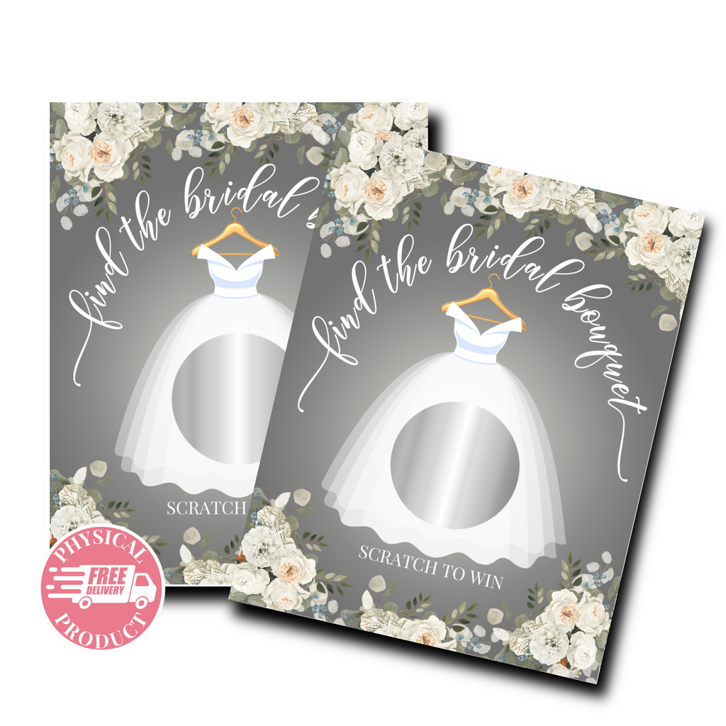 Bridal Shower Games - "Find The Bridal Bouquet"- 50 Cards - Scratch Off Cards 1A