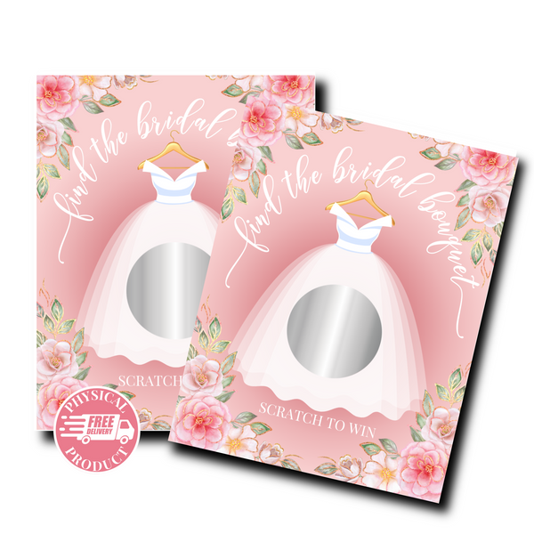 Bridal Shower Games - "Find The Bridal Bouquet" - 56 Cards - Scratch Off Cards 5A