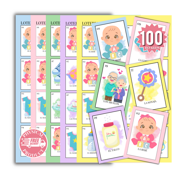 Baby Shower Bingo In Spanish - 100 Cards - Baby Shower Bingo In Spanish - Multicolor3