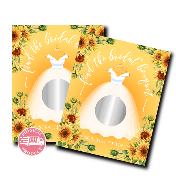 Bridal Shower Games - "Find The Bridal Bouquet" - 56 Cards - Scratch Off Cards 7A
