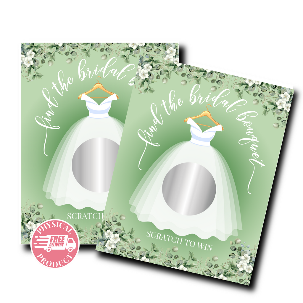 Bridal Shower Games - "Find The Bridal Bouquet" - 56 Cards - Scratch Off Cards 8A
