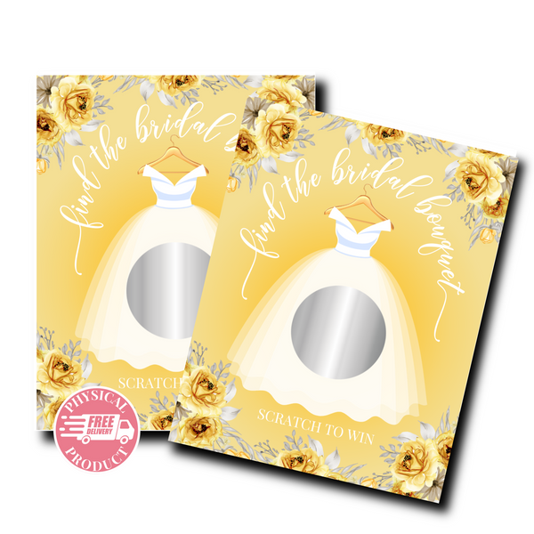 Bridal Shower Games - "Find The Bridal Bouquet" - 56 Cards - Scratch Off Cards 9A