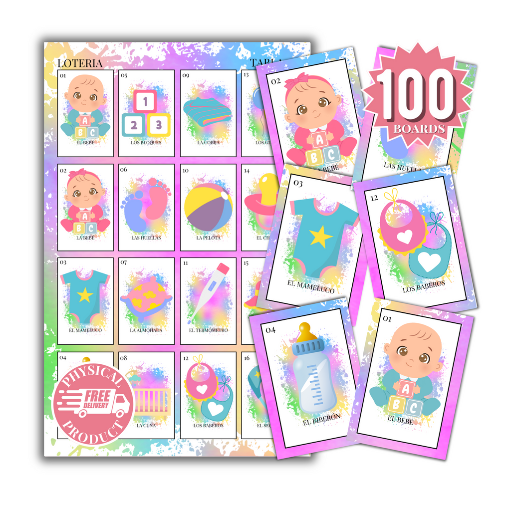 Baby Shower Bingo In Spanish - 100 Cards - Baby Shower Bingo In Spanish - Multicolor2
