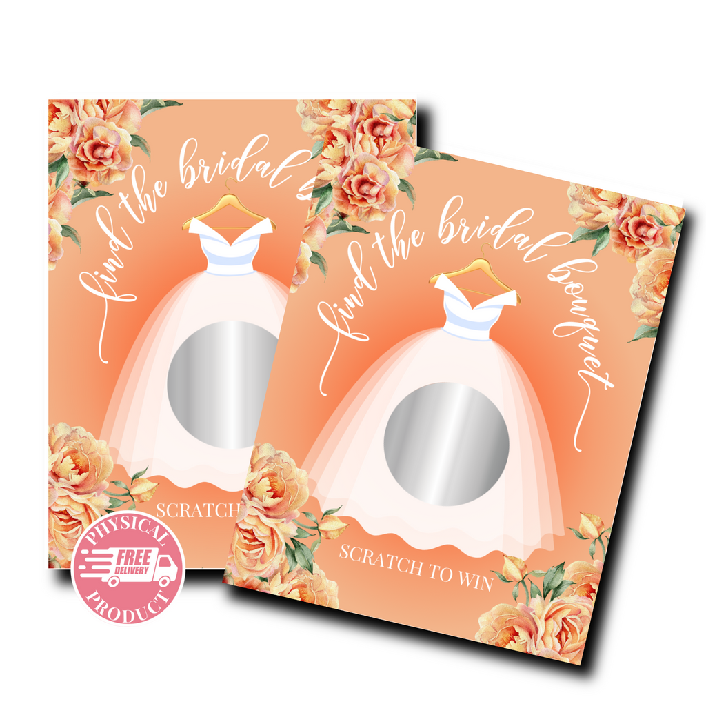 Bridal Shower Games - "Find The Bridal Bouquet" - 56 Cards - Scratch Off Cards 10A