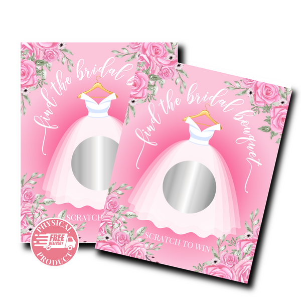 Bridal Shower Games - "Find The Bridal Bouquet" - 56 Cards - Scratch Off Cards 11A