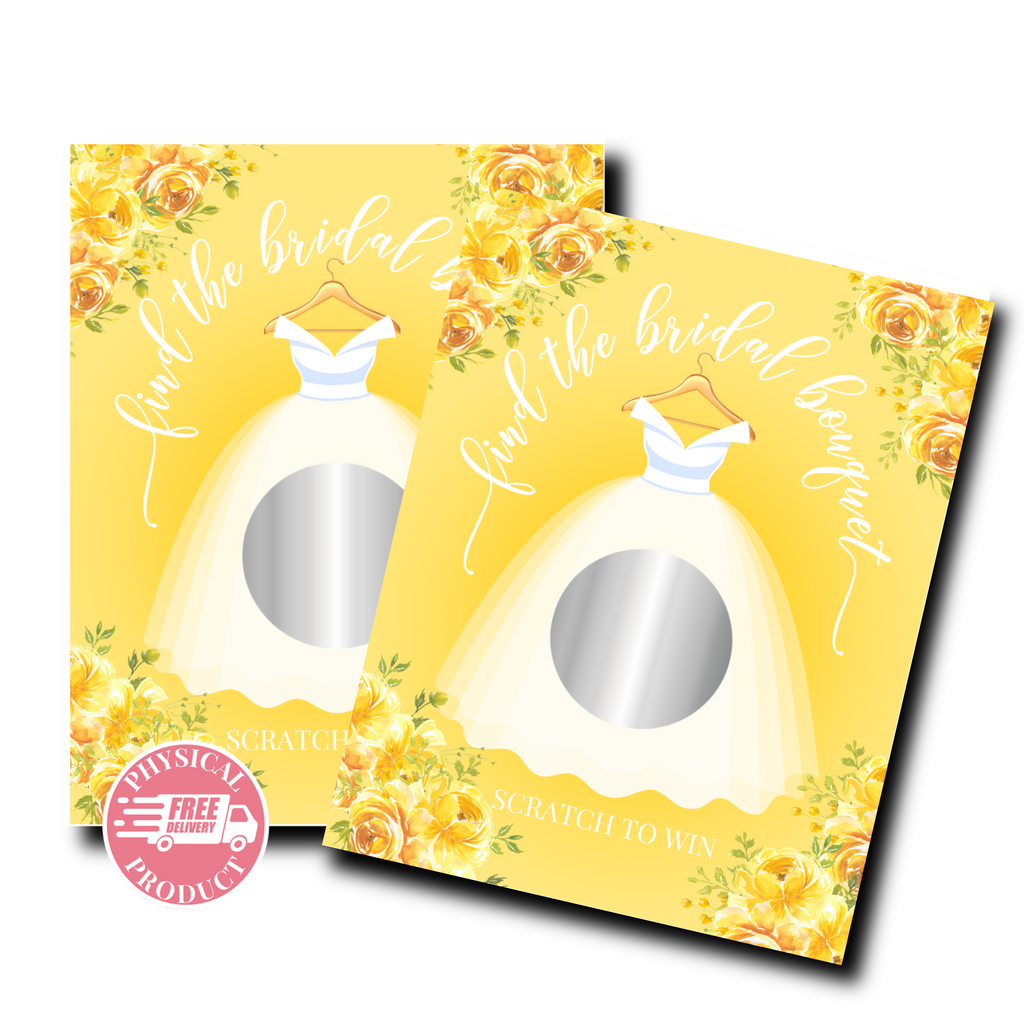 Bridal Shower Games - "Find The Bridal Bouquet" - 56 Cards - Scratch Off Cards 12A