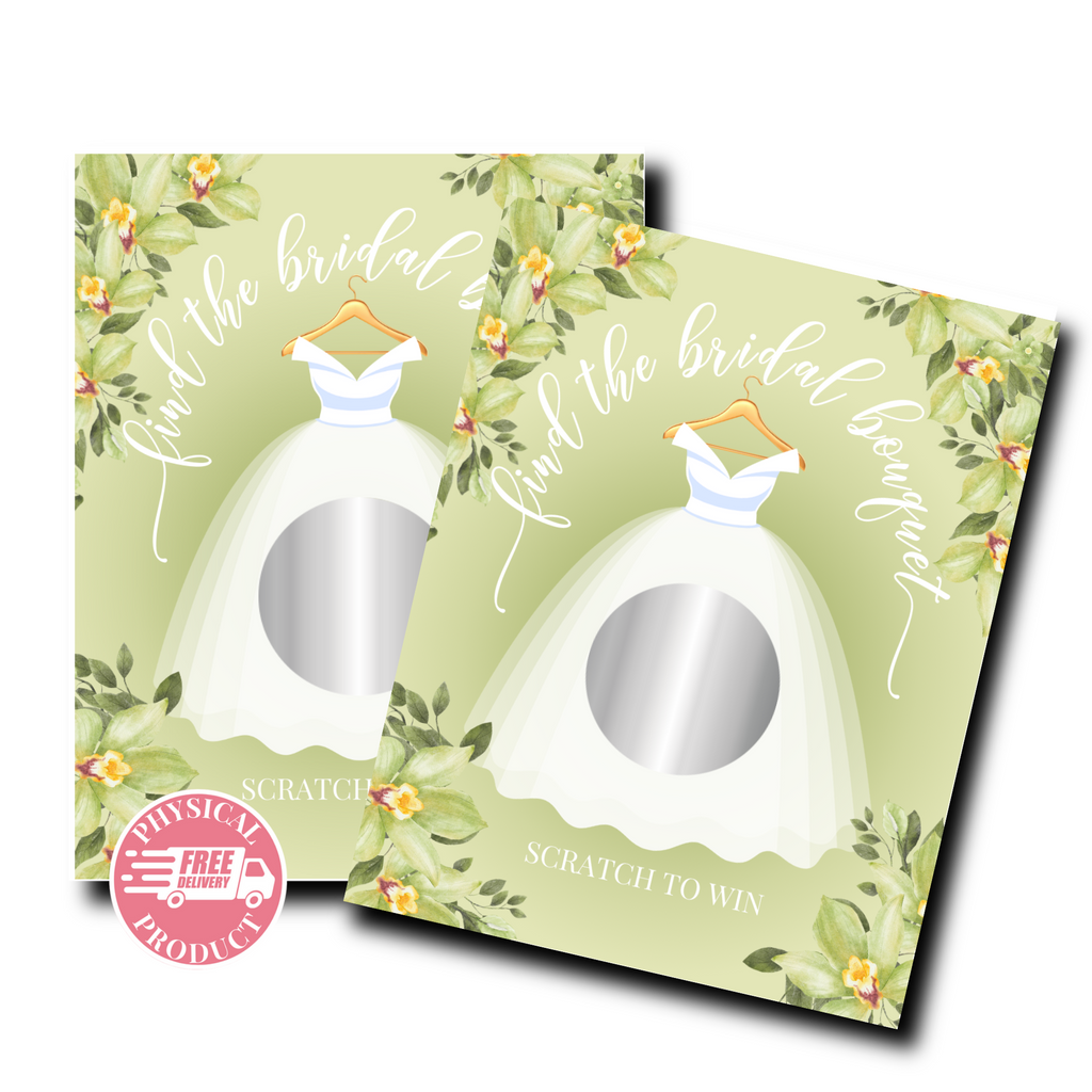 Bridal Shower Games - "Find The Bridal Bouquet" - 56 Cards - Scratch Off Cards 14A
