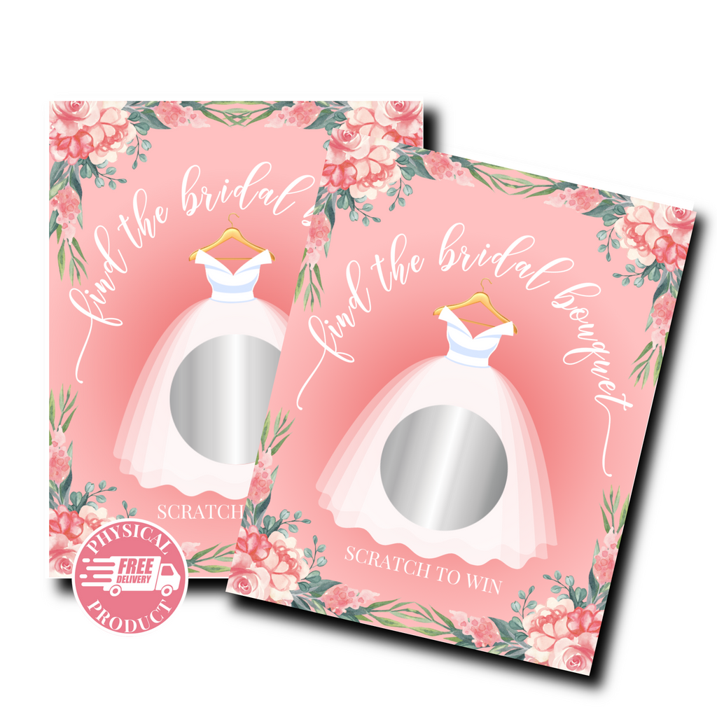 Bridal Shower Games - "Find The Bridal Bouquet" - 56 Cards - Scratch Off Cards 2A