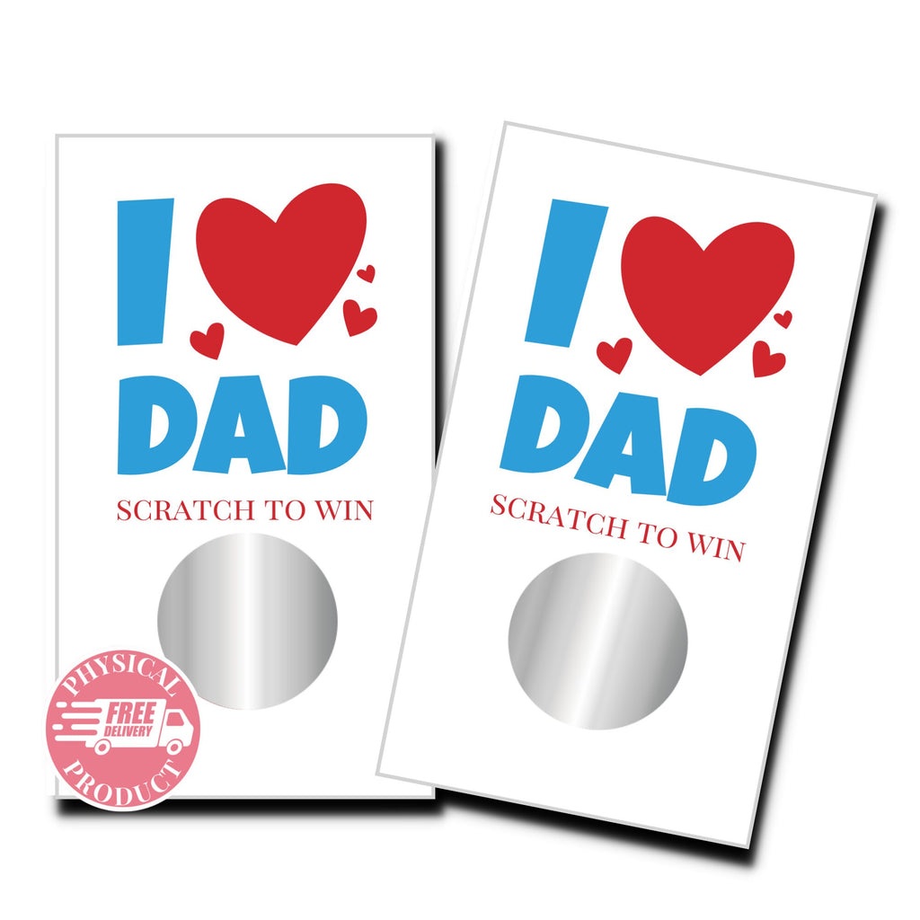 Father's Day Party Decorations Gifts And Games - "I Love You Dad" -  50 Father's Day Scratch Off Cards