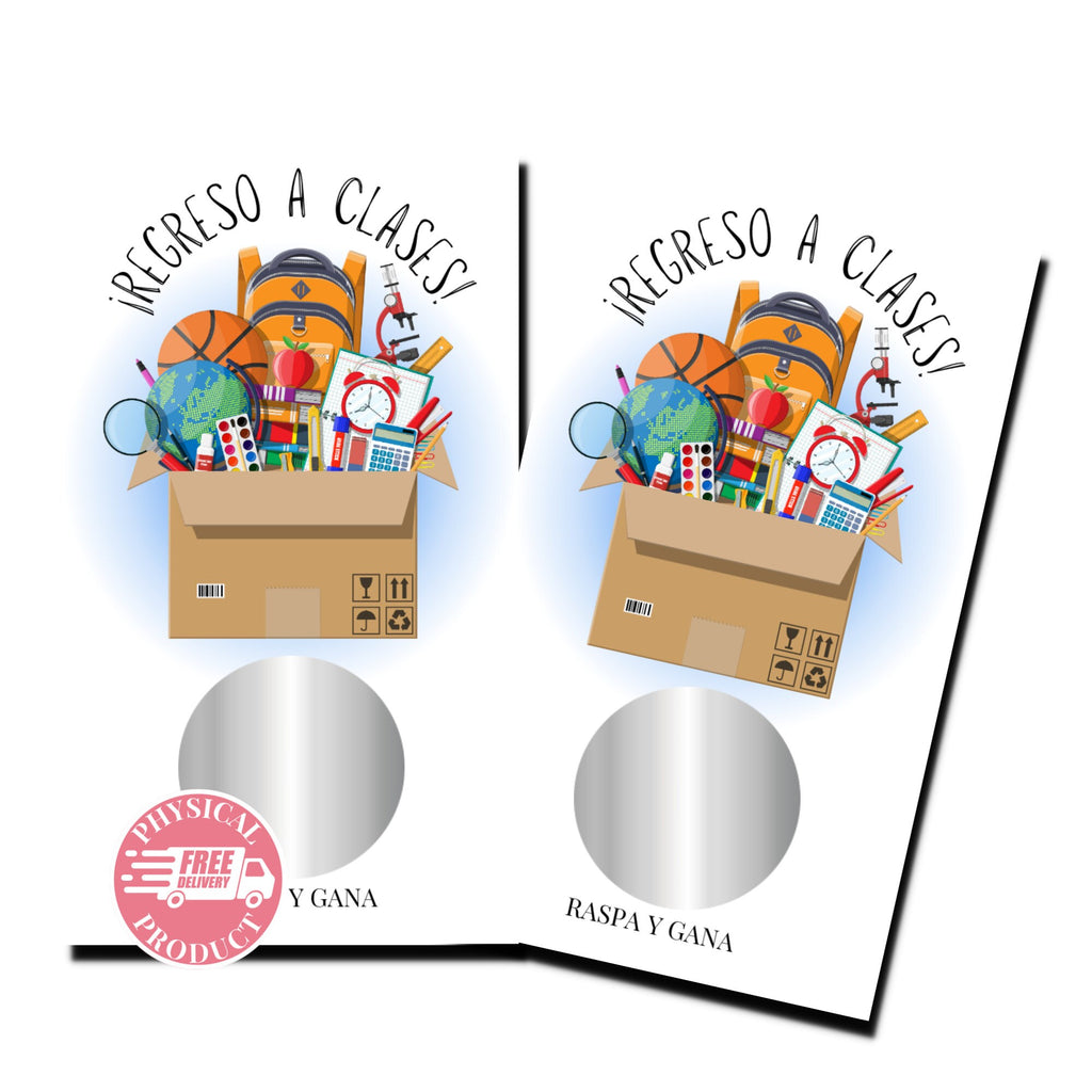 Back To School And Decorations Gifts And Games - "Regreso A Clases" - 50 Scratch Off Cards - Games In Spanish Yellow