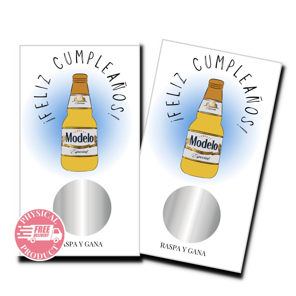 Birthday Party Decorations Gifts And Games - "Modelo" - 50 Funny Scratch Off Cards In Spanish For A Friend Boyfriend Husband