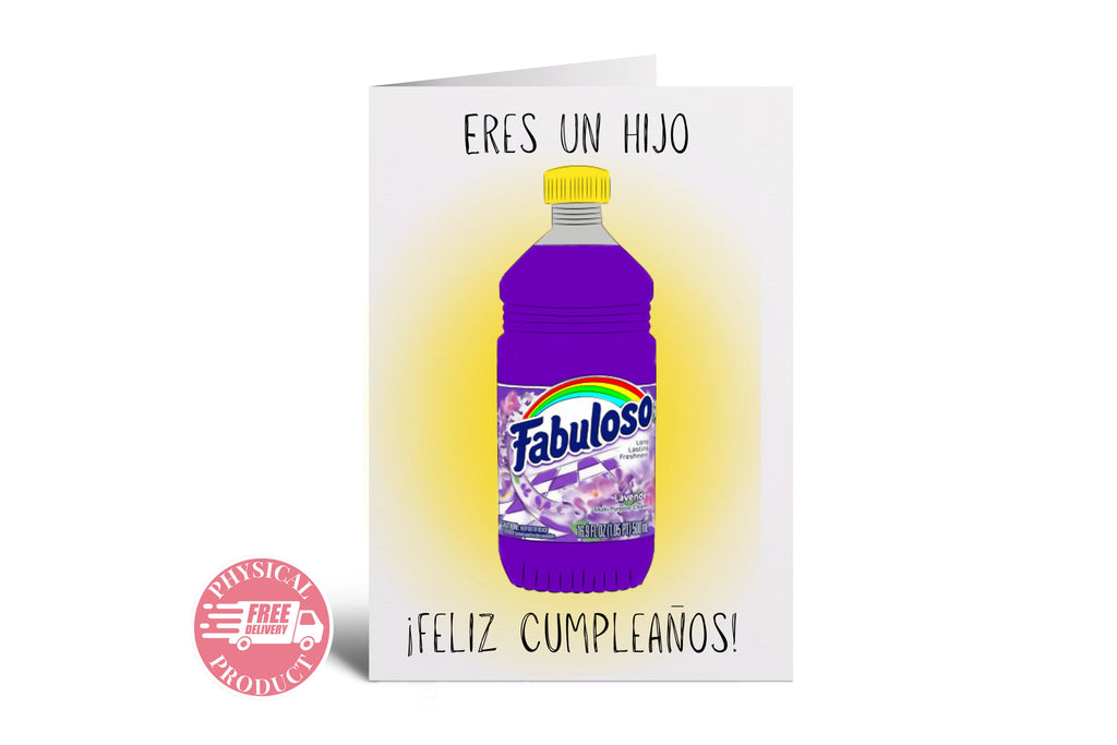 Birthday Party Decorations Gifts And Cards - "Fabuloso" - Funny Greeting Card In Spanish For A Son - Party Supplies