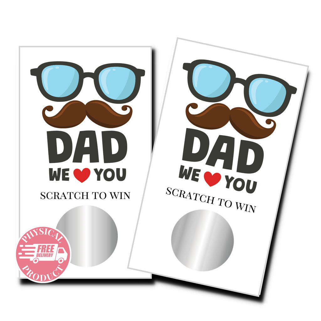 Father's Day Party Decorations Gifts And Games - "Dad We Love You" -  50 Father's Day Scratch Off Cards