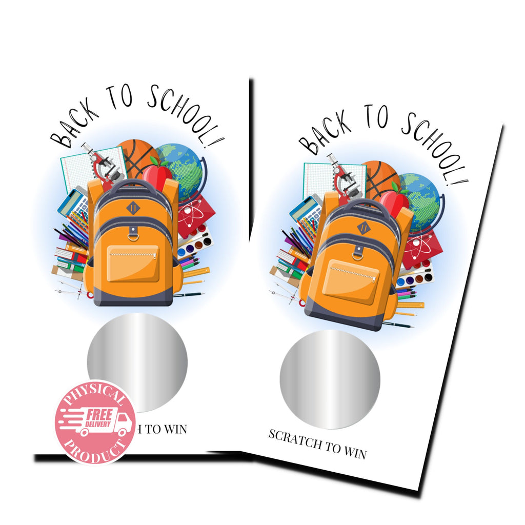 Back To School Decorations Gifts And Games - "Back To School" - 50 Scratch Off Cards - Games Yellow