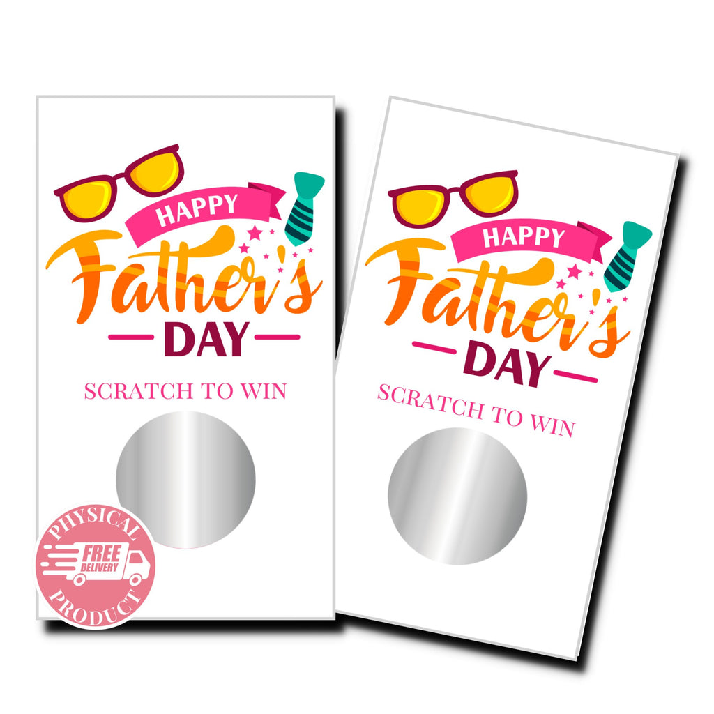 Father's Day Party Decorations Gifts And Games - "Happy Father's Day" -  50 Father's Day Scratch Off Cards