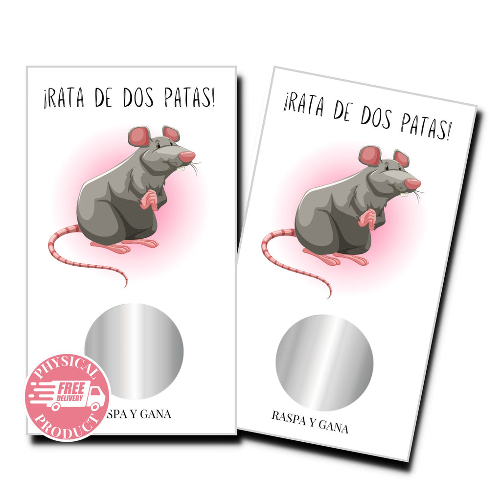 Birthday Decorations Gifts And Games - "Rata De Dos Patas" - Scratch Off Cards In Spanish - Party Decorations