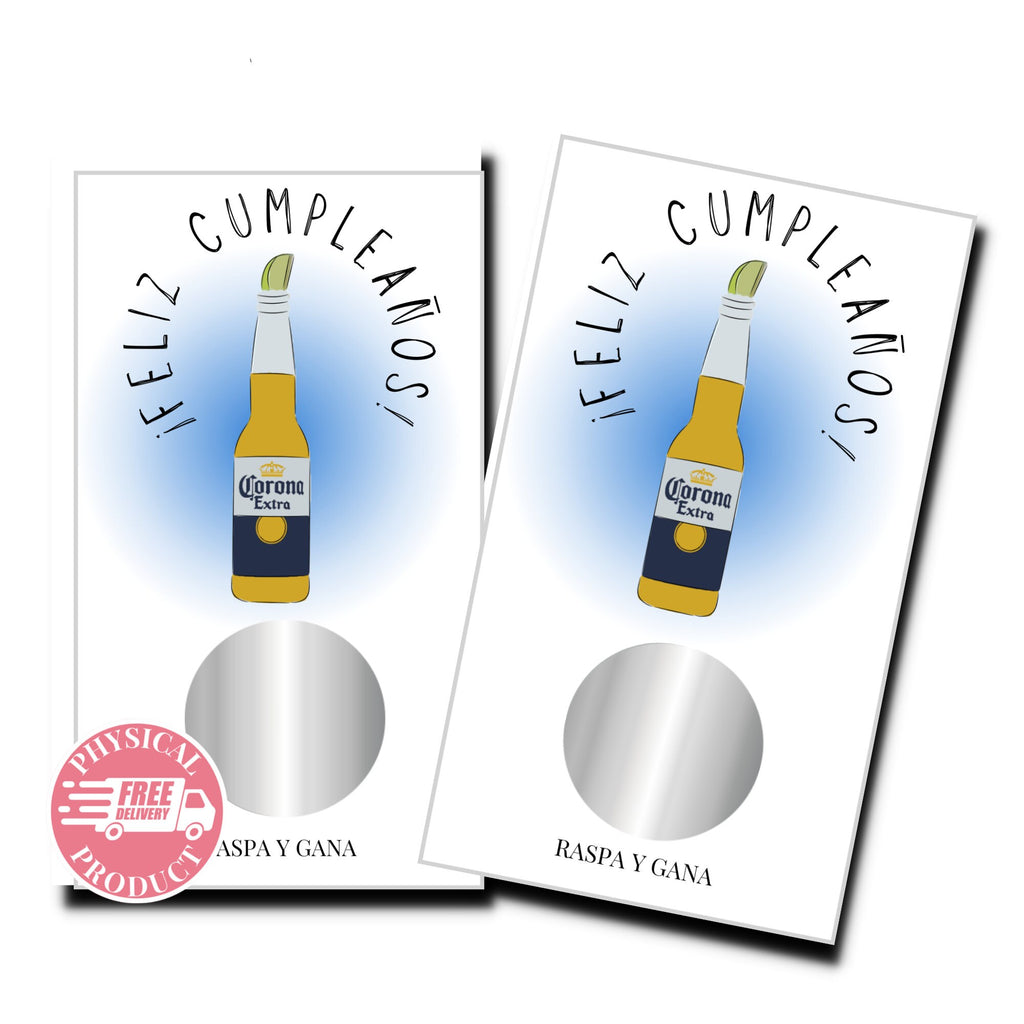 Birthday Party Decorations Gifts And Games - "Corona" - 50 Funny Scratch Off Cards In Spanish For A Friend Boyfriend Husband