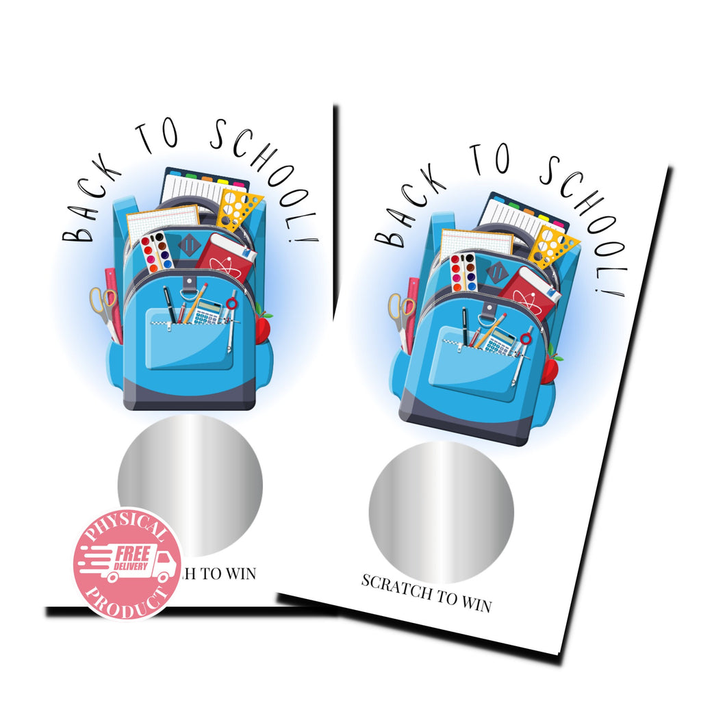 Back To School Decorations Gifts And Games - "Back To School" - 50 Scratch Off Cards - Games Blue