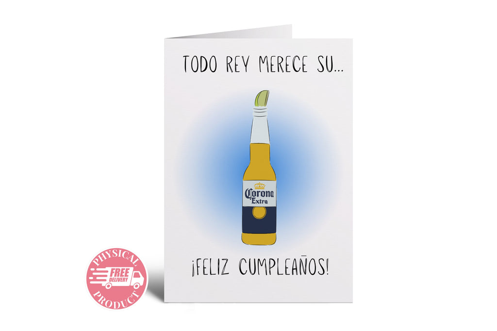 Birthday Party Decorations Gifts And Cards - "Corona" - Funny Greeting Card In Spanish For A Friend Boyfriend Husband