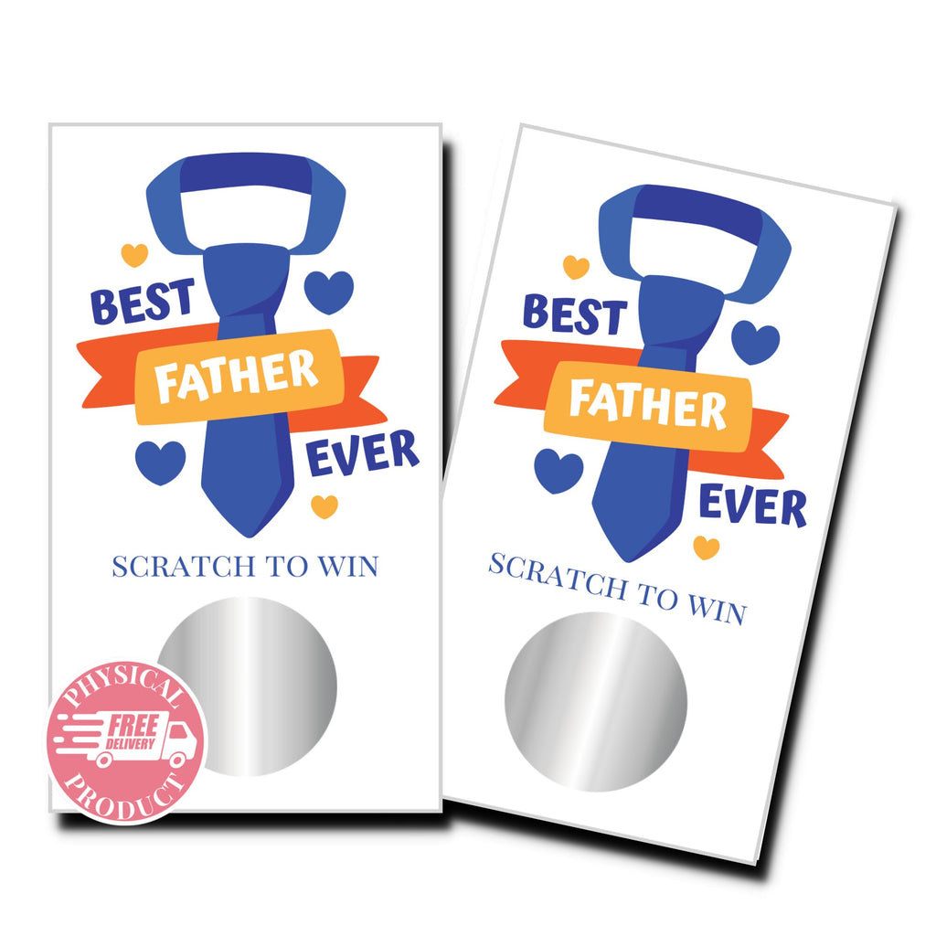 Father's Day Party Decorations Gifts And Games - "Best Father Ever" -  50 Father's Day Scratch Off Cards