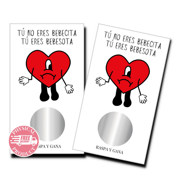 Birthday Decorations Gifts And Games - "Bad Bunny Bebeshita" - Funny Scratch Off Cards In Spanish For Friend Girlfriend Wife