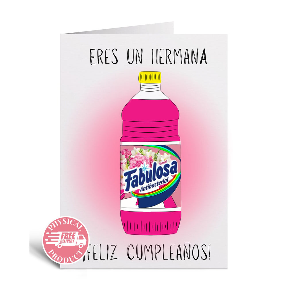 Birthday Party Decorations Gifts And Cards - "Fabulosa" - Funny Greeting Card In Spanish For A Sister