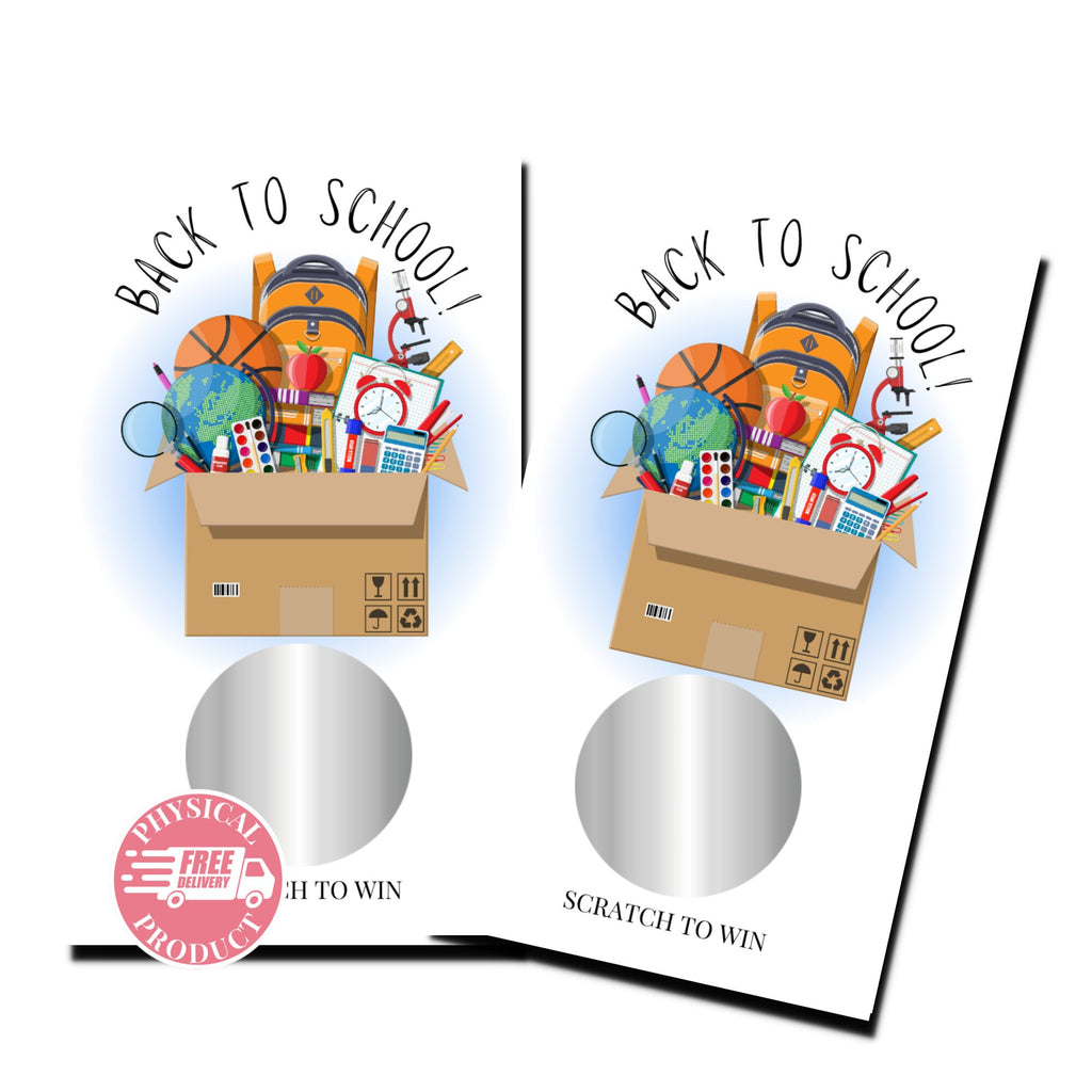 Back To School Decorations Gifts And Games - "Back To School" - 50 Scratch Off Cards - Games Box