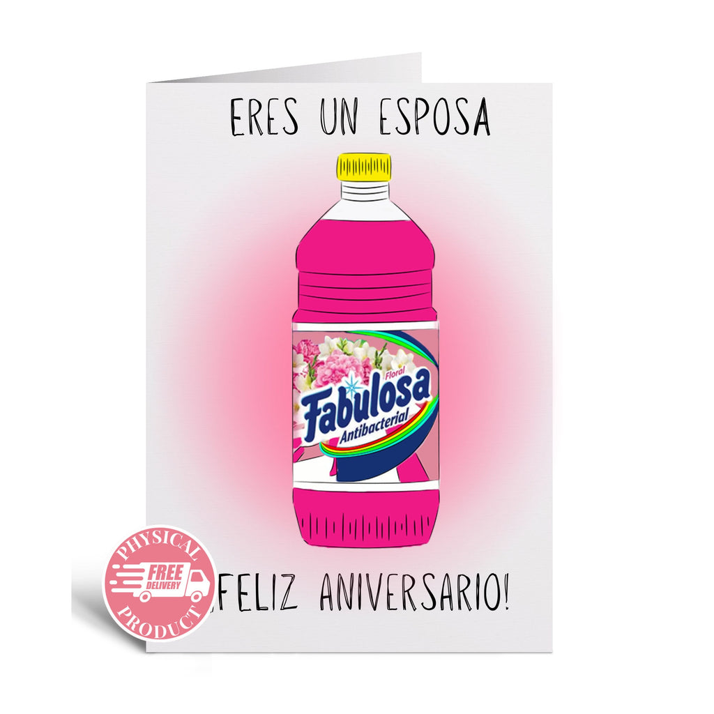 Anniversary Decorations Gifts And Cards - "Fabulosa" - Funny Greeting Card In Spanish For A Wife