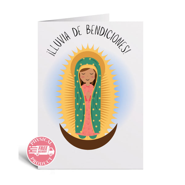 Birthday Decorations Gifts And Cards - "Luvia De Bendiciones" - Religious Greeting Card In Spanish