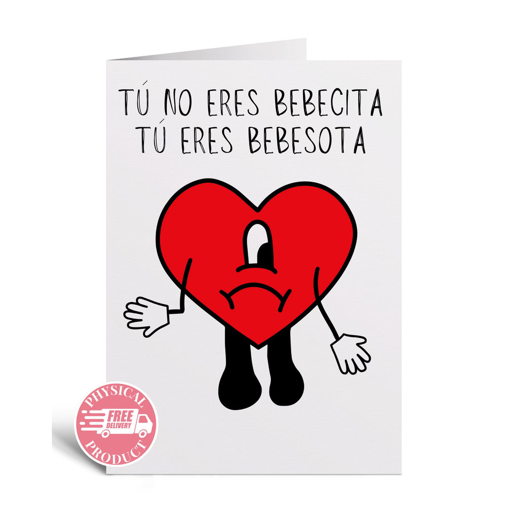 Birthday Decorations Gifts And Cards - "Bad Bunny Bebeshita" - Funny Greeting Card In Spanish For Friend Girlfriend Wife