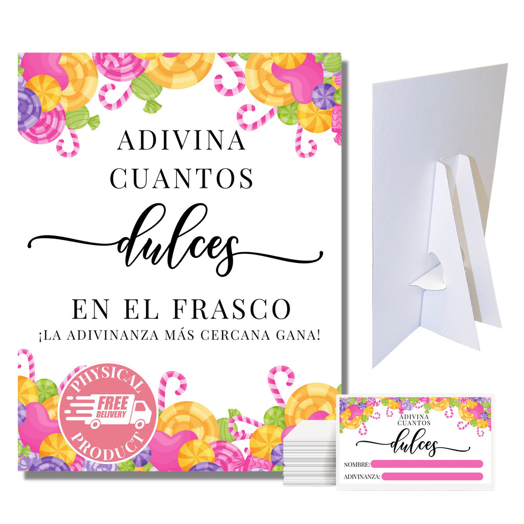 Back To School "Cuantos Dulces Game In Spanish Sign and Cards School Supplies 1