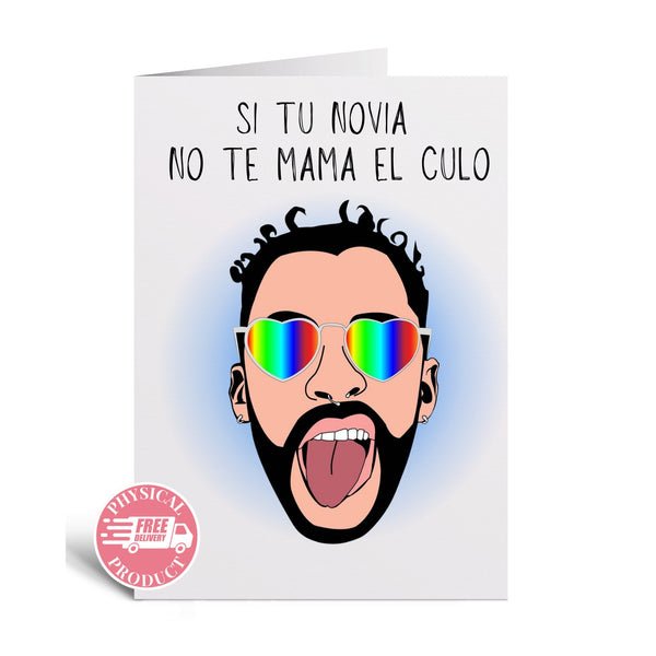 Birthday Decorations Gifts And Cards - "Bad Bunny" - Funny Greeting Card In Spanish For Friend Girlfriend Wife