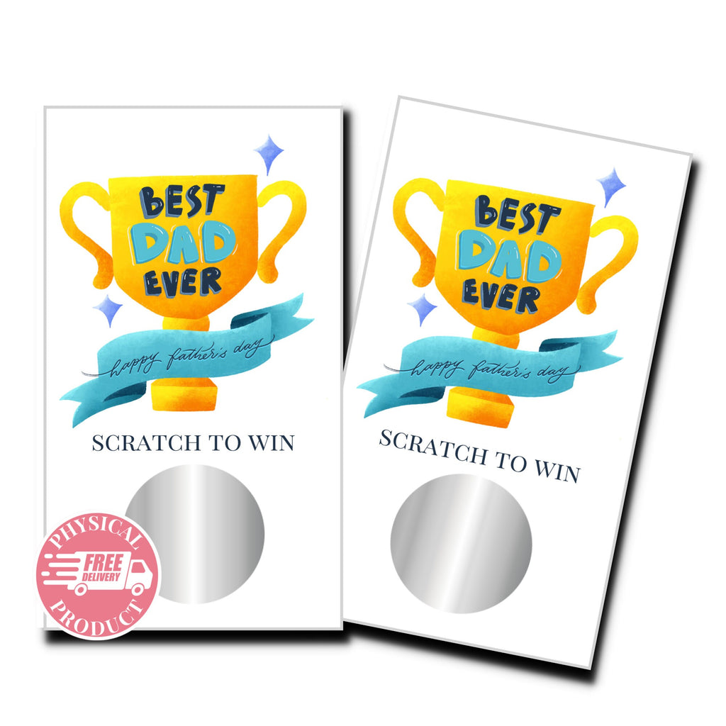 Father's Day Party Decorations Gifts And Games - "Best Dad Ever" -  50 Father's Day Scratch Off Cards