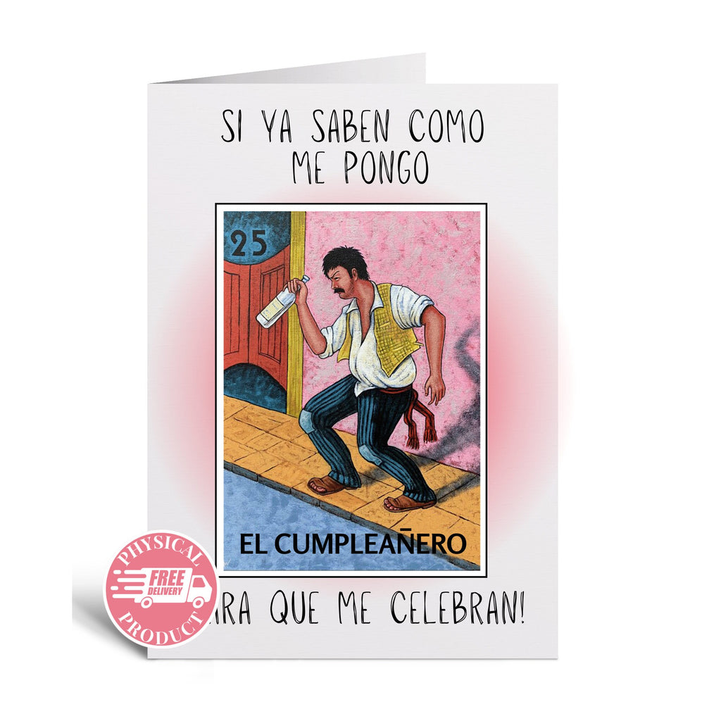 Birthday Party Decorations Gifts And Cards - "Boracho" - Funny Greeting Card In Spanish For A Friend Boyfriend Husband