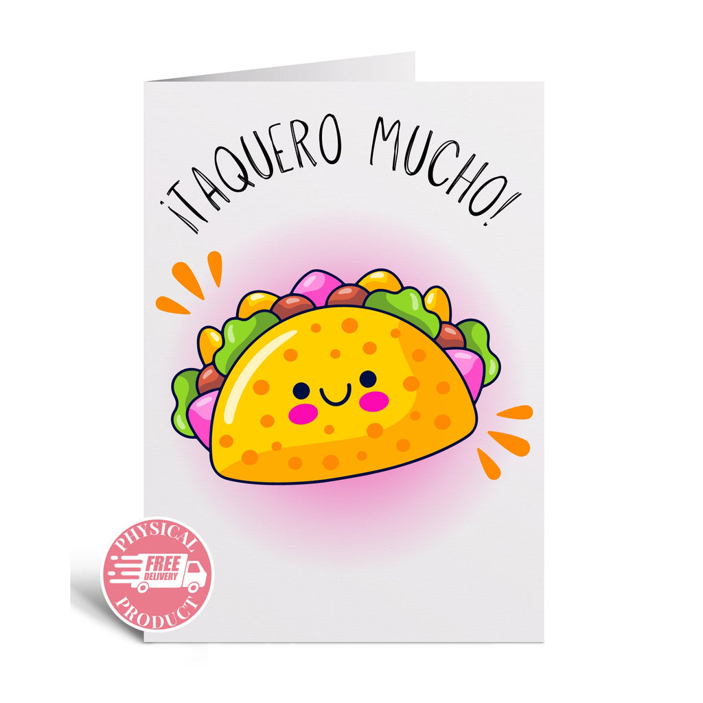 Valentine's Decorations Gifts And Cards - "Taquero Mucho" - Funny Greeting Card In Spanish For Friend Boyfriend Husband