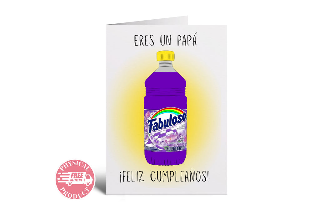 Birthday Party Decorations Gifts And Cards - "Fabuloso" - Funny Greeting Card In Spanish For A Father - Party Supplies