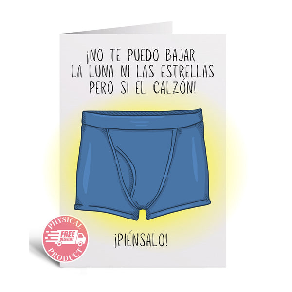 Valentine's Decorations Gifts And Cards - "Boxers" - Funny Greeting Card In Spanish For Friend Boyfriend Husband