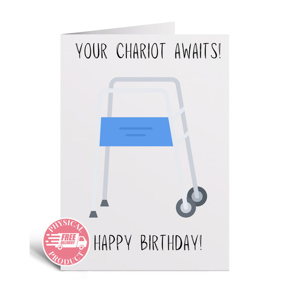 Birthday Party Decorations Gifts And Cards - "Chariot" - Funny Greeting Card For A Friend Girlfriend Wife