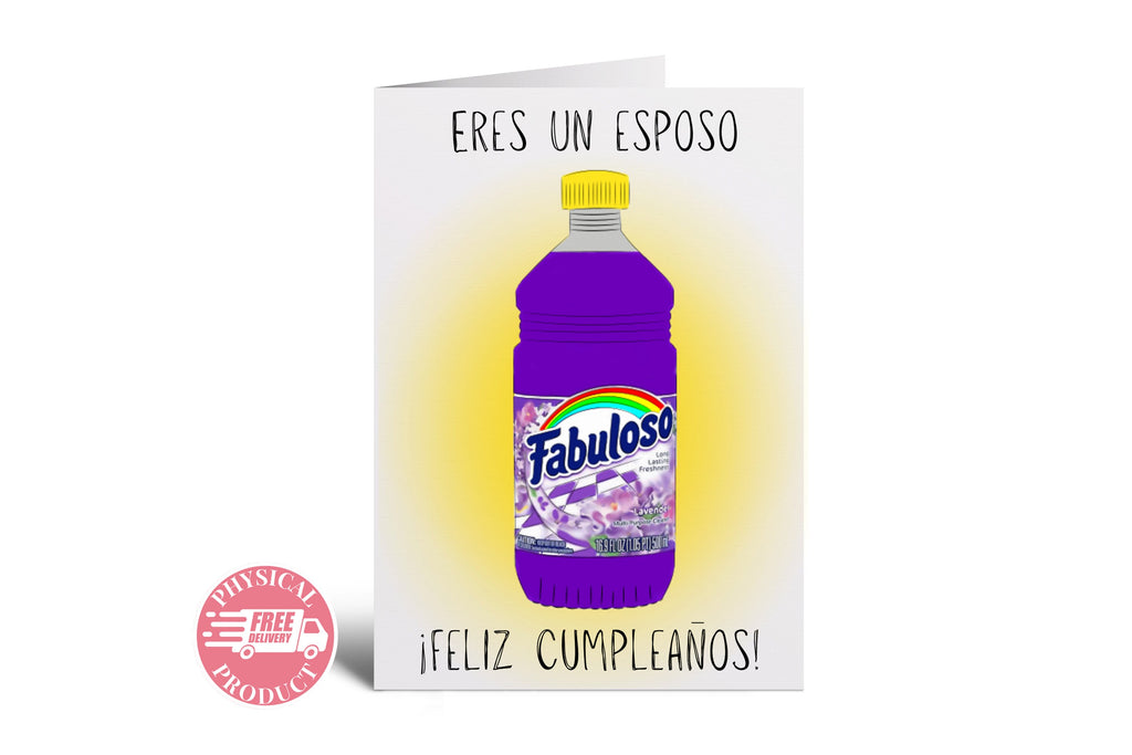 Birthday Party Decorations Gifts And Cards - "Fabuloso" - Funny Greeting Card In Spanish For A Husband - Party Supplies