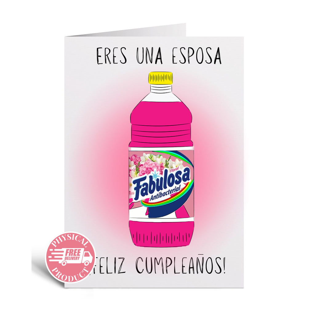 Birthday Party Decorations Gifts And Cards - "Fabulosa" - Funny Greeting Card In Spanish For A Wife - Party Supplies