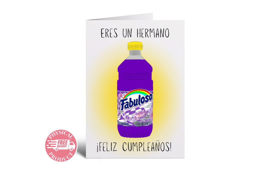 Birthday Party Decorations Gifts And Cards - "Fabuloso" - Funny Greeting Card In Spanish For A Brother - Party Supplies