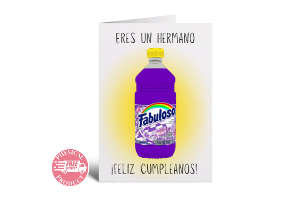 Birthday Party Decorations Gifts And Cards - "Fabuloso" - Funny Greeting Card In Spanish For A Brother - Party Supplies