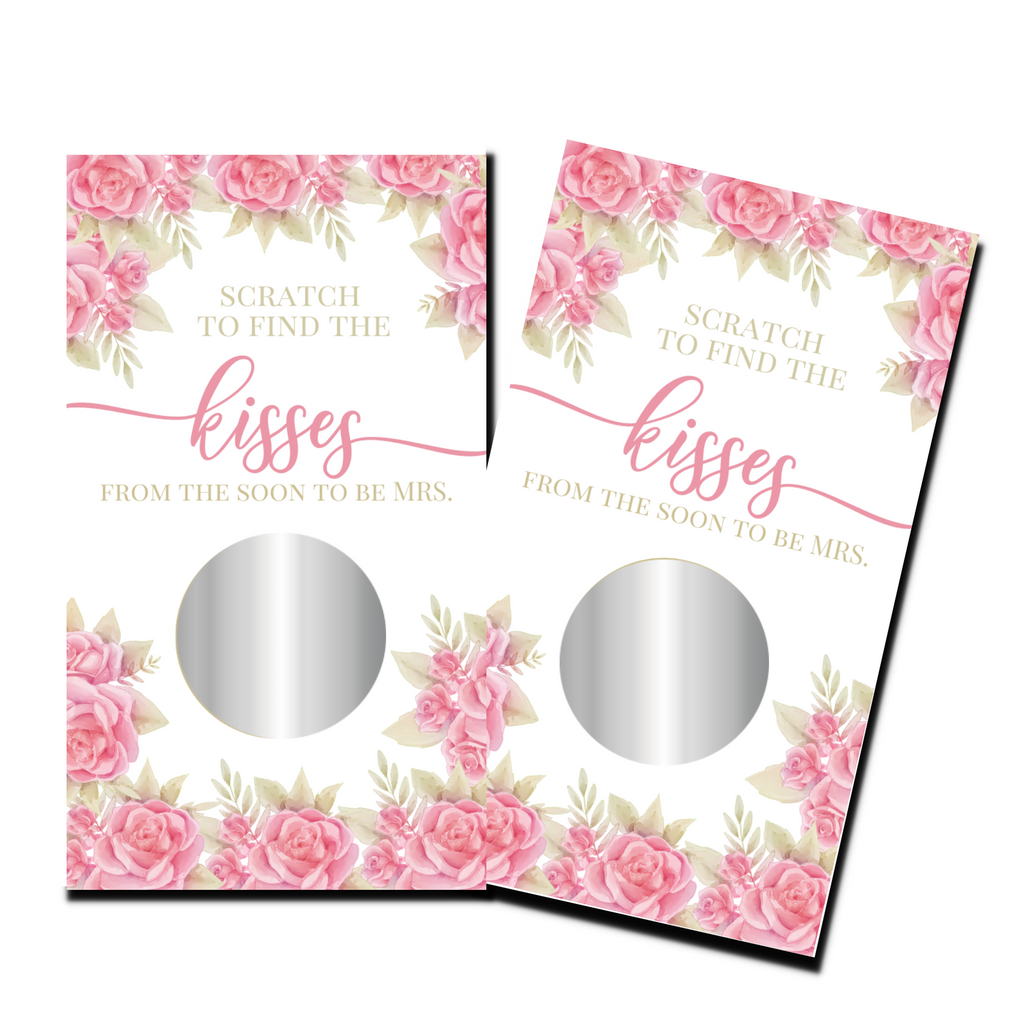 Bridal Shower Games - "Scratch To Find The Kisse" - 50 Cards - Scratch Off Cards