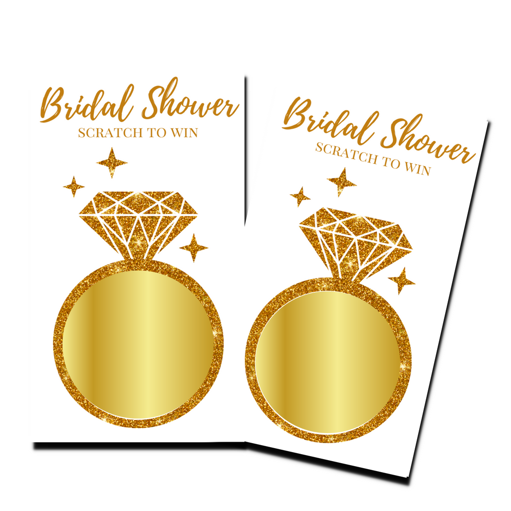 Bridal Shower Games - "Bridal Shower" Gold Ring - 50 Cards - Scratch Off Cards