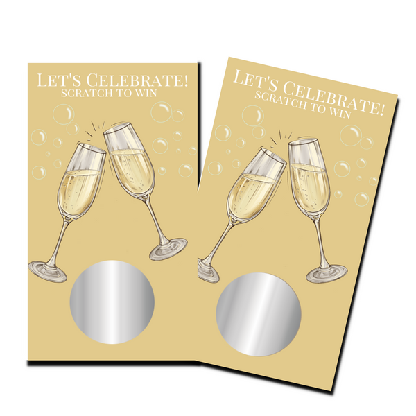 Bridal Shower Games - "Let's Celebrate" Champagne Glasses - 50 Cards - Scratch Off Cards