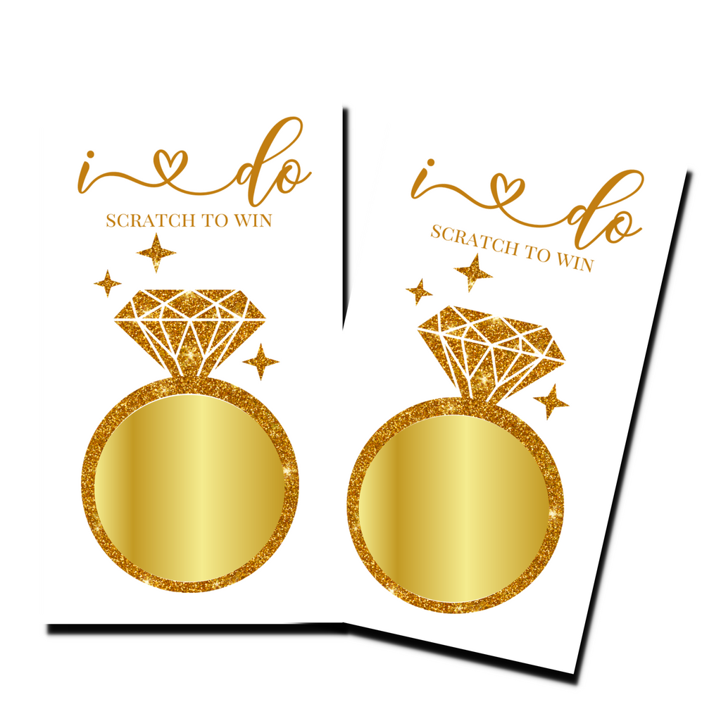 Bridal Shower Games - "I Do" Golden Ring - 50 Cards - Scratch Off Cards