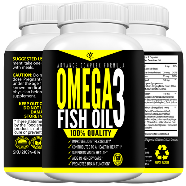 Omega 3 Fish Oil Capsules - Total Boosters