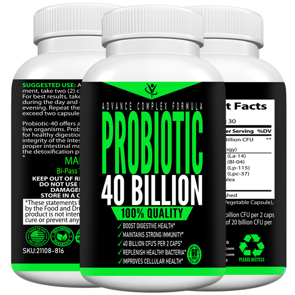 Probiotic 40 Billion CFU Capsules - Total Boosters